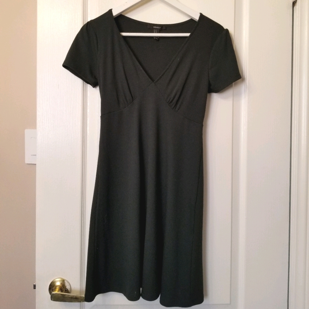 Dark green skater mini dress